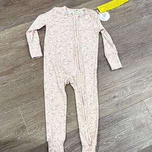 Burt's Bees Baby Blush Floral Zip-Up Footed One-Piece